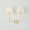 Hudson Valley Lighting Wedgewood 2 Light Wall Sconce in Aged Brass/Off-White by Mark D. Sikes MDS2201-AGB/OW - alternate 5