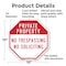 Signmission Private Property No Trespassing No, 10 Inch X 10 Inch, Aluminum Metal Signs OC-A-10-159 - alternate 6