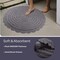 Lavish Home Bathroom Rugs 2 Woven Cotton Bath Mat Set for Boho Decor Round Rugs for Shower, Tub, Toilet, Vanity HT-BATH4-CH - alternate 10