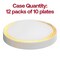 Smarty Had A Party 7.5" White with Gold Moonlight Round Disposable Plastic Appetizer/Salad Plates (120 Plates), 120PK 967WHG-CASE - alternate 10