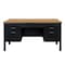 Regency Steel Double Pedestal Teacher's Office Desk, Center Drawer 60inx30in, Medium Oak Top, Black Base 66266DPCDMOBK - alternate 5