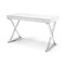 Homeroots 47" White and Silver Writing Desk With Two Drawers 320752 - alternate 3