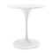 Homeroots 32" White Rounded Fiberglass And Metal Pedestal Base Dining Table 519070 - alternate 1