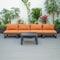 Leisuremod Chelsea 5-Piece Middle Patio Chairs and Coffee Table Set Black Aluminum With Orange Cushions CSTBL-4OR - alternate 8