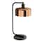 Homeroots 20" Black Metal Arched Table Lamp With Copper Bowl Shade 524367 - alternate 1