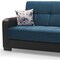 Homeroots 87" Blue Microfiber And Faux Leather Sleeper Sofa And Toss Pillows With Brown Legs 607176 - alternate 10