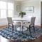 Homeroots 8' Navy Blue Ivory And Peach Round Geometric Washable Indoor Outdoor Area Rug 612204 - alternate 7