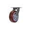 Vestil Polyurethane Swivel Caster 6 In. Diameter x 2 In. Width 720 Lb. Capacity Maroon/Gray CST-VE-6X2PUP-S - alternate 1