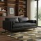 Homeroots 89" Black Leather Sofa With Brown Legs 641000 - alternate 6