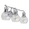 Jonathan Y Shirley 24" 3-Light Farmhouse Industrial Metal LED Vanity Light w/ Seeded Glass Globe Shades, Chrome JYL7405A - alternate 11