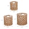 Happimess Lasuna Coastal Bohemian Water Hyacinth Handwoven Checker Weave Nesting Baskets w/Handles, Natural,  BSK2033A-3SET - alternate 6