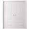 Sartodoors Sliding Double Pocket Doors 84 x 84 inches, BASIC 9233 White, Kit Rail Hardware, Solid Wood Inter BASIC9233DP-SKIN-8484 - alternate 1