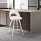 Armen Living Charlotte 26in Swivel Counter Stool in Brushed Stainless Steel with White Faux Leather LCCHBABSWHI26 - alternate 8