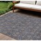 Homeroots 8' X 10' Navy Blue Beige And Taupe Floral Washable Indoor Outdoor Area Rug 582293 - alternate 1