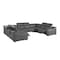 Homeroots Dark Gray Italian Leather Power Reclining U Shaped Eight Piece Corner Sectional With Console 632574 - alternate 8