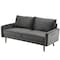 Homeroots Gray Contemporary Velvet Sofa with Side Pockets 473446 - alternate 1