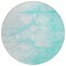 Homeroots 8' Aqua Ivory And Teal Blue Round Abstract Washable Indoor Outdoor Area Rug 582196 - alternate 5