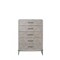 Homeroots 18" X 35" X 52" Vintage Beige Pu Wood Upholstered (Front) Metal Leg Veneer (Melamine) Chest 347165 - alternate 1