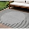 Homeroots 10' X 14' Gray And Ivory Striped Washable Indoor Outdoor Area Rug 597168 - alternate 1