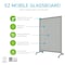 Ghent EZ Mobile Glassboard, Aluminum Frame, Magnetic, 75"H x 50"W, Gray EZ1MA7550GY - alternate 3