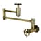 Kingston Brass Wall Mount Pot Filler Faucet with Knurled Handle, Antique Brass KS8103RKZ - alternate 1