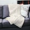Homeroots 50" X 70" Ivory Faux Fur Plush Throw Blanket with Embroidery 293155 - alternate 6