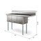 Koolmore 63 in. Three Compartment Sink, Bowl Size 15x15x14, 18-Gauge Stainless-Steel with Right Drainboard KM-SC151514-15R3 - alternate 9
