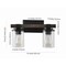Jonathan Y Bungalow 15" 2-Light Iron/Seeded Glass Rustic Farmhouse LED Vanity Light, Oil Rubbed Bronze JYL7508A - alternate 14