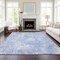 Homeroots 8' X 10' Sky Blue Denim Blue And Ivory Abstract Washable Indoor Outdoor Area Rug 583175 - alternate 9
