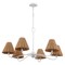 Jonathan Y Grady 35" 6-Light Grand Coastal Farmhouse Adjustable Swooping Arm Metal w/Hand-Woven Rattan Shades L JYL9560A - alternate 10