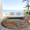 Homeroots 8' Copper Terra Cotta And Black Round Abstract Washable Indoor Outdoor Area Rug 606100 - alternate 7
