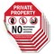 Signmission Private Property No Trespassing Sol, 4 inch X 4 inch, Vinyl Decal, 5PK OC-D-5PACK-4-103 - alternate 1