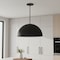 Homeroots 24" Black Aluminum Dome LED Dimmable Outdoor Pendent Hanging Light 683471 - alternate 8