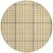 Homeroots 8' Gold Gray And Beige Round Plaid Washable Indoor Outdoor Area Rug 601478 - alternate 8