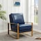 Leisuremod Jefferson Leather Modern Design Accent Armchair with Elegant Gold Frame, Navy Blue JAG29NBU-L - alternate 10