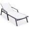 Leisuremod Marlin Patio Chaise Lounge Chair with Armrests in Black Aluminum Frame, White, 2PK MLABL-77W2 - alternate 7