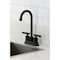 Kingston Brass Double-Handle 4" Centerset Bar Faucet with Knurled Handle, Matte Black KB5490KNL - alternate 6
