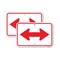 Signmission Bidirectional Arrow Red, 18'' X 24'' 2 Signs, Heavy Gauge Aluminum, 2PK A-1824-2PACK-24310 - alternate 1