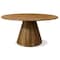 Homeroots 60" Natural Rounded Solid Wood Pedestal Base Dining Table 563907 - alternate 8