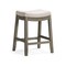 Homeroots 26" Gray and Cool Gray Fabric and Solid Wood Backless Counter Height Bar Chair 632500 - alternate 7