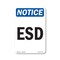 Signmission OSHA Notice Sign, ESD, 10in X 7in Aluminum, 7" W, 10" L, Portrait, ESD Sign OS-NS-A-710-V-12173 - alternate 1