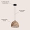 Jonathan Y Campana 10.25" 1-Light Bohemian Modern Woven Rope/Iron LED Pendant, Brown JYL6513E - alternate 9