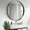 Homeroots 35" Black Round Aluminum Framed Bathroom Vanity Mirror 565013 - alternate 6