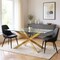 Homeroots 72" Clear and Gold Glass and Metal Cross Leg Base Dining Table 555140 - alternate 5