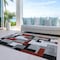Homeroots 8' X 10' Gray Ivory And Red Geometric Washable Indoor Outdoor Area Rug 613214 - alternate 9