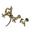 Kingston Brass Two-Handle Wall Mount Bridge Kitchen Faucet with Brass Sprayer, Antique Brass KS2443AXBS - alternate 1