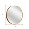 Homeroots 20" Gold Round Aluminum Framed Bathroom Vanity Mirror 565016 - alternate 8
