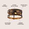 Jonathan Y Cooper 16 in. 3-Light Farmhouse Industrial Iron LED Flush Mount, Brown Wood Finished/Oil Rubbed Bronz JYL1305A - alternate 8
