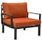 Leisuremod Hamilton 7-Piece Aluminum Patio Conversation Set with Fire Pit Table And Cushions, Orange HSFBL-7OR - alternate 10