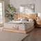 Baxton Studio Glennis Japandi Natural Brown Wood Queen Size Platform Bed with Woven Rattan 257-14010-ZORO - alternate 8